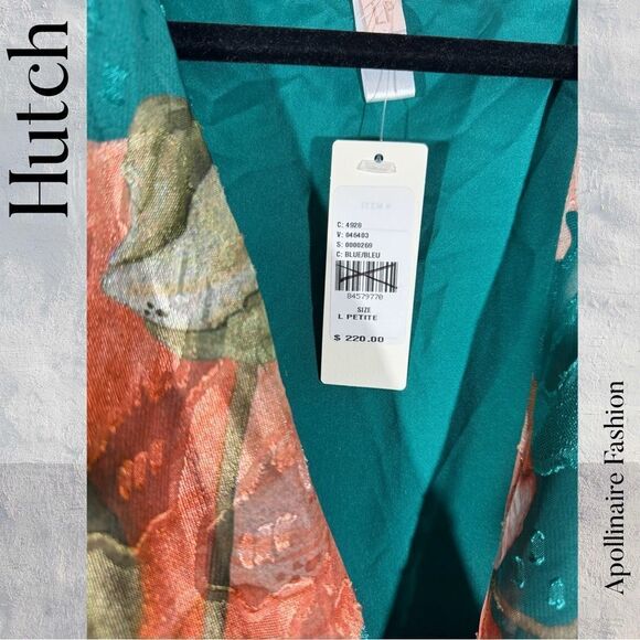 HUTCH FOR ANTHROPOLOGIE LINDIE WRAP MAXI DRESS LARGE PETITE FLORAL GREEN COMBO - Picture 9 of 9